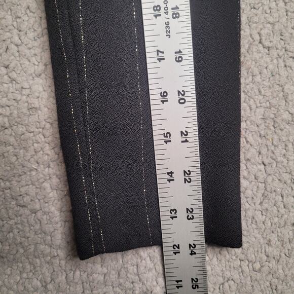 VTG Rickie Freeman Teri John Blazer Jacket 2 Black Wool Pinstripes Gold Longline - Picture 13 of 16